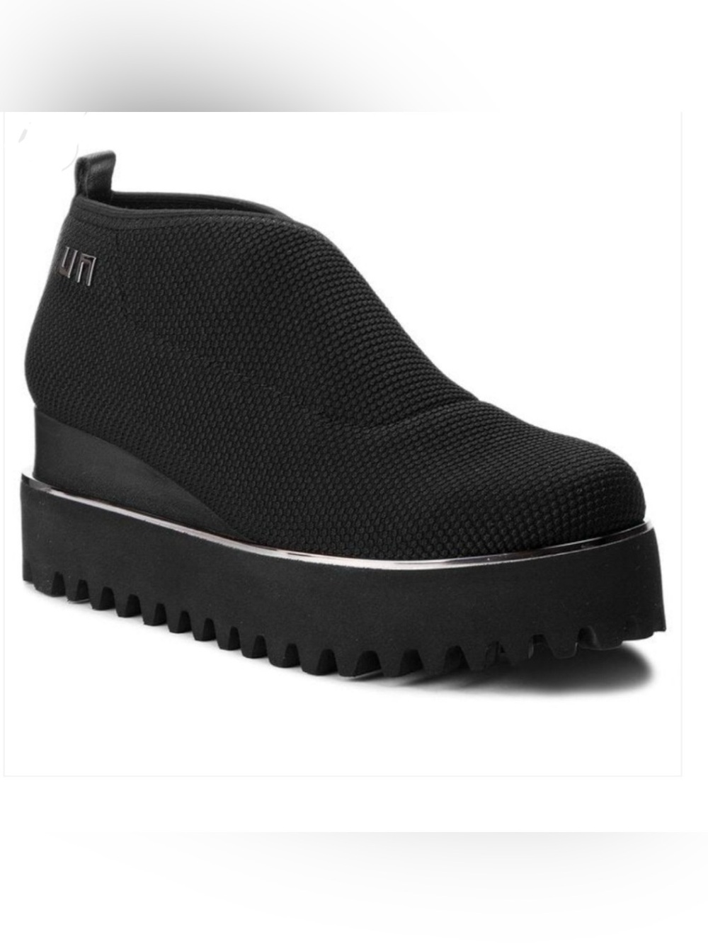 United Nude Fold Stella Lo Platform Wedge Sneakers Black Grid Size 40